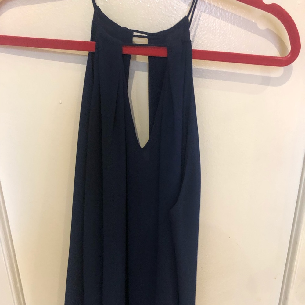 Deep V and Deep back blue top